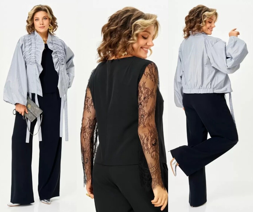Комплект, брюки, блузка, жакет, блуза Aira Style 24269