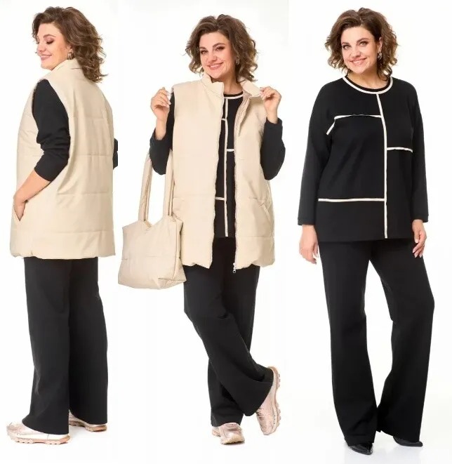 Комплект, жилет, костюм, брюки, джемпер T&N 7573