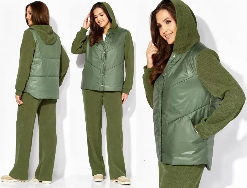 Комплект, брюки, плащ, куртка Taier 1399