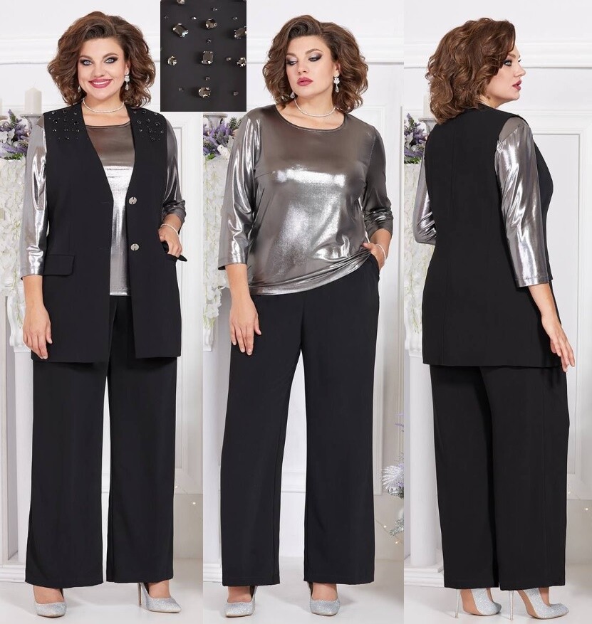 Комплект, жакет, брюки, блуза Mira Fashion 5337