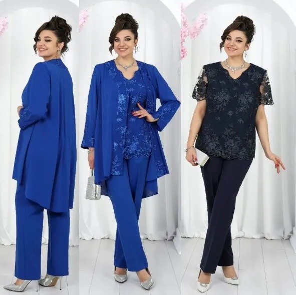 Комплект, кардиган, блузка, брюки Ninele 6066