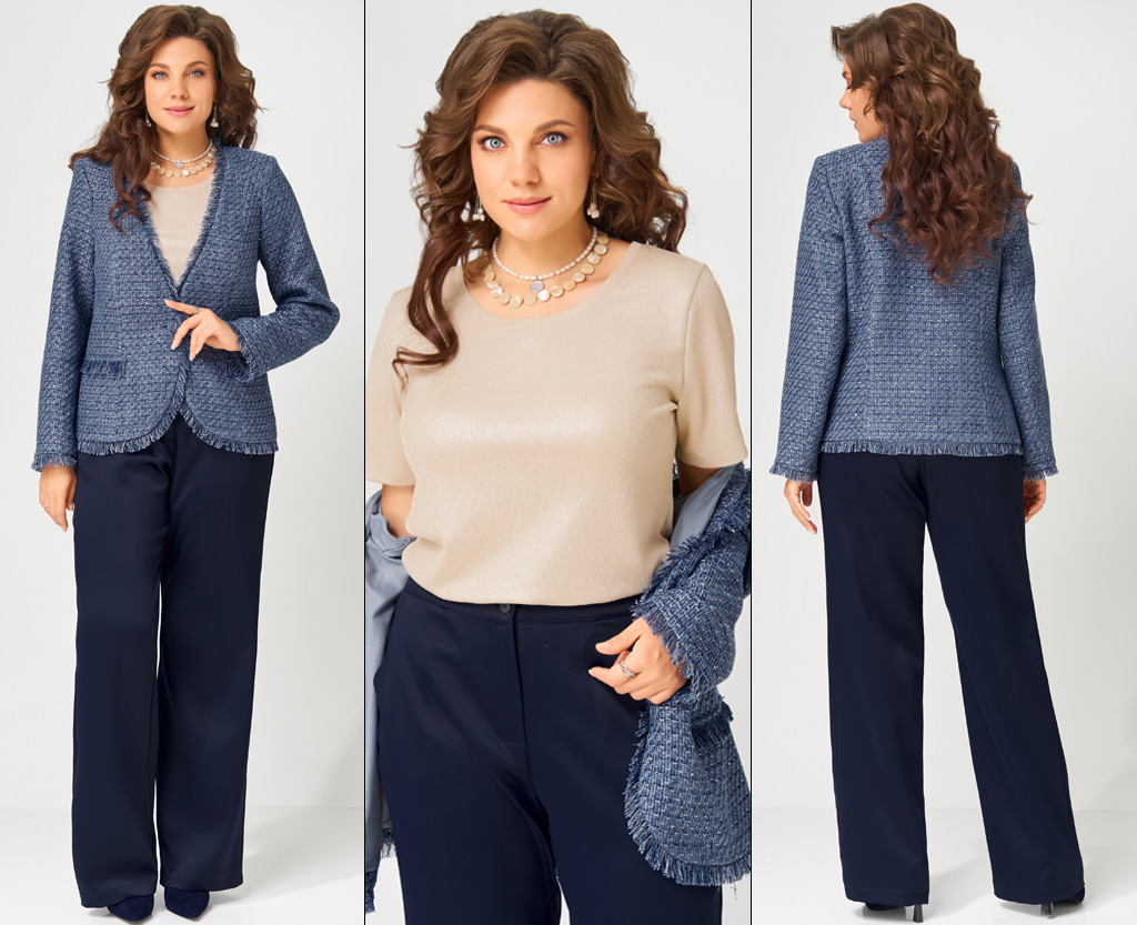 Комплект, жакет, брюки, майка, топ, костюм Fita 4056