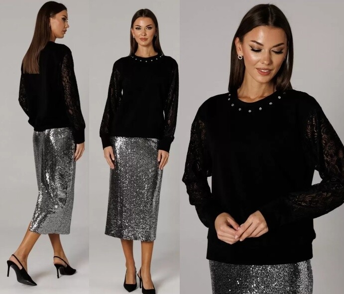 Комплект, блузон, юбка, блуза Ларс Стиль 1182