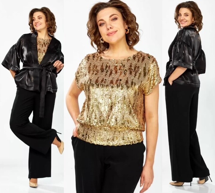 Комплект, блузка, майка, брюки Mira Fashion 5633