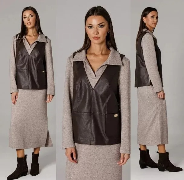 Комплект, платье, жилет Ларс Стиль 1175