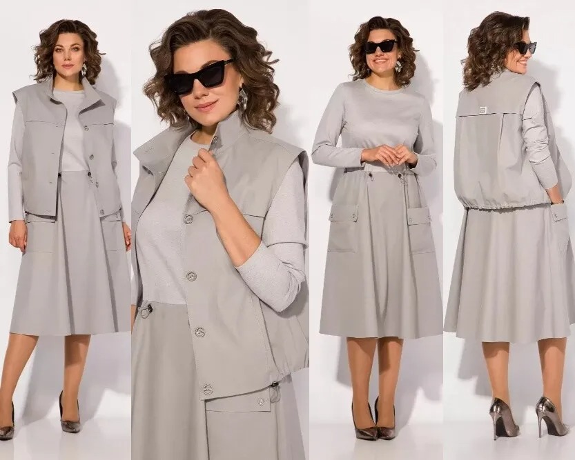 Комплект, платье, жилет Liliana 1466