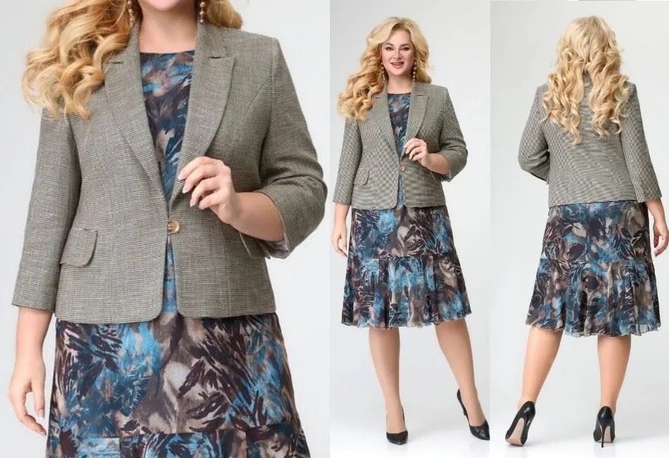 Комплект, платье, жакет, костюм SlaviaElit 506