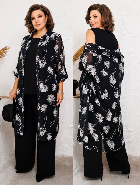 Комплект, кардиган, топ, брюки Romanovich Style 3-2571